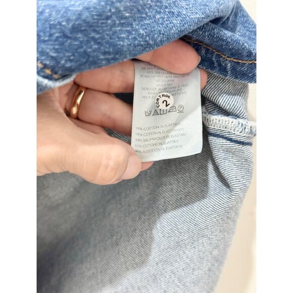 Maeve High Waisted Button-Front Denim Bow A-Line Mini Skirt Blue Women's Size 6 - Picture 8 of 8